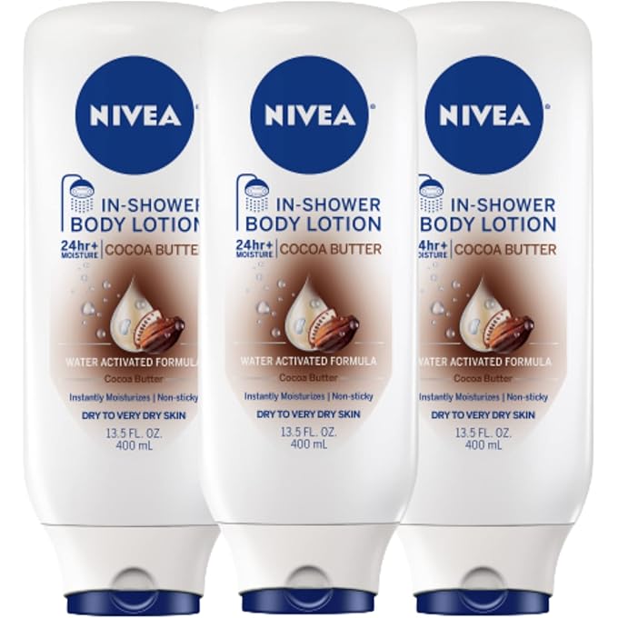 Nivea Body Cocoa Butter In Shower Lotion, Lotion for Dry Skin, 13.5 Fl Oz (Pack of 3) - Image 1